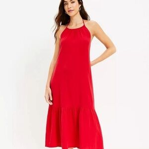 Loft halter tie midi dress. Sz. Small NWT